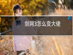 剑网3怎么变大佬
