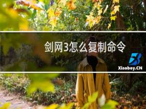 剑网3怎么复制命令