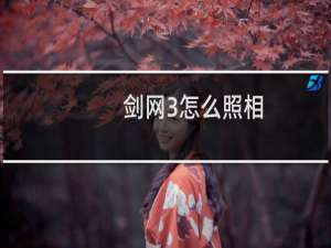 剑网3怎么照相