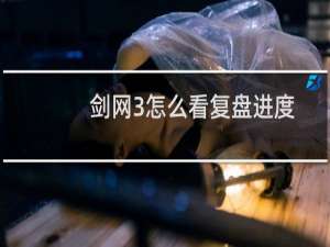 剑网3怎么看复盘进度