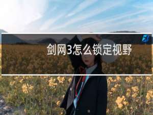 剑网3怎么锁定视野