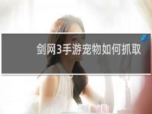剑网3手游宠物如何抓取