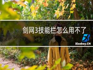 剑网3技能栏怎么用不了