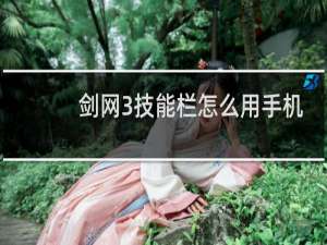 剑网3技能栏怎么用手机