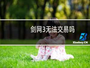 剑网3无法交易吗