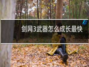 剑网3武器怎么成长最快