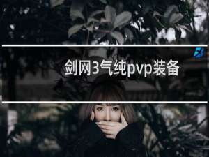 剑网3气纯pvp装备