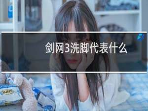 剑网3洗脚代表什么