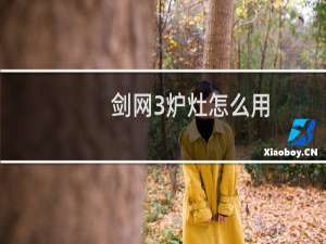 剑网3炉灶怎么用