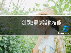 剑网3藏剑减仇技能