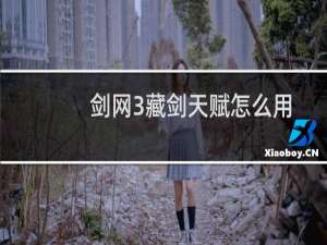 剑网3藏剑天赋怎么用