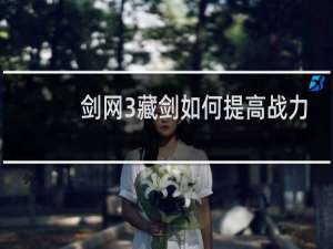 剑网3藏剑如何提高战力