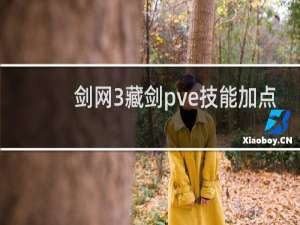 剑网3藏剑pve技能加点
