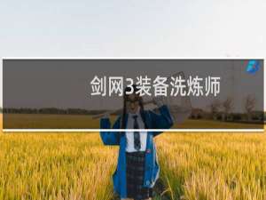 剑网3装备洗炼师