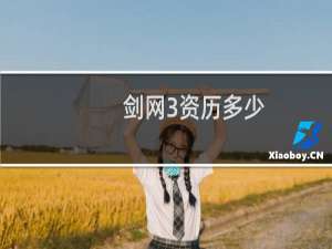 剑网3资历多少