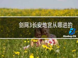 剑网3长安地宫从哪进的