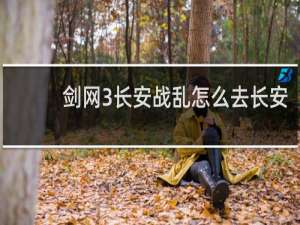 剑网3长安战乱怎么去长安