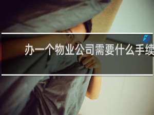 办一个物业公司需要什么手续