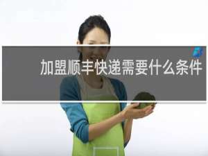 加盟顺丰快递需要什么条件
