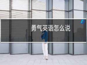 勇气英语怎么说