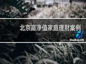 北京高净值家庭理财案例