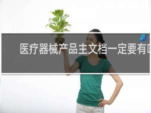 医疗器械产品主文档一定要有吗