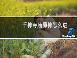 千神寺庙原神怎么进