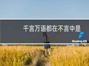 千言万语都在不言中是什么意思（千言万语尽在不言中什么意思）