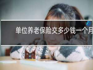 单位养老保险交多少钱一个月