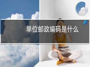 单位邮政编码是什么
