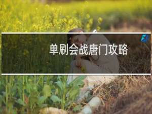 单刷会战唐门攻略