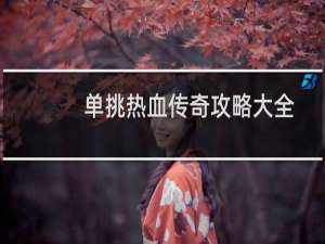 单挑热血传奇攻略大全