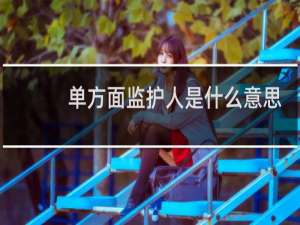 单方面监护人是什么意思