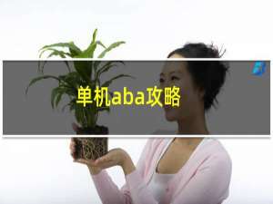 单机aba攻略