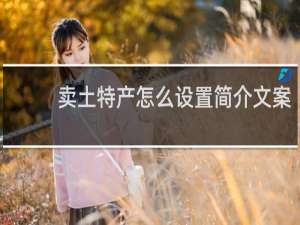 卖土特产怎么设置简介文案