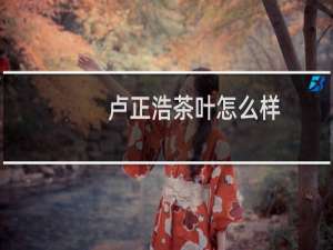 卢正浩茶叶怎么样