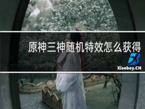 原神三神随机特效怎么获得