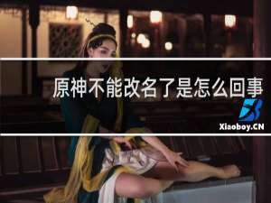 原神不能改名了是怎么回事