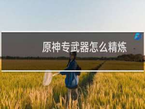 原神专武器怎么精炼