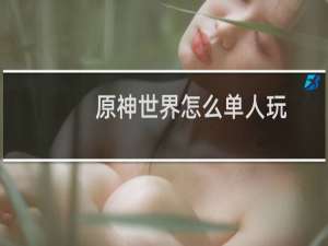 原神世界怎么单人玩