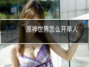 原神世界怎么开单人