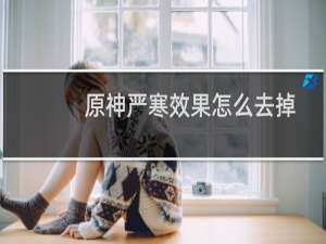 原神严寒效果怎么去掉