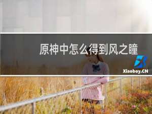 原神中怎么得到风之瞳