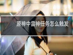 原神中雷神任务怎么触发