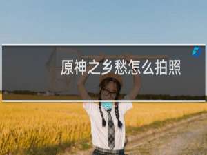 原神之乡愁怎么拍照