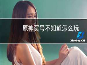 原神买号不知道怎么玩