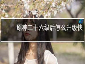 原神二十六级后怎么升级快