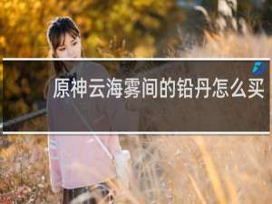 原神云海雾间的铅丹怎么买