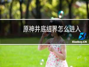 原神井底结界怎么进入