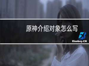 原神介绍对象怎么写